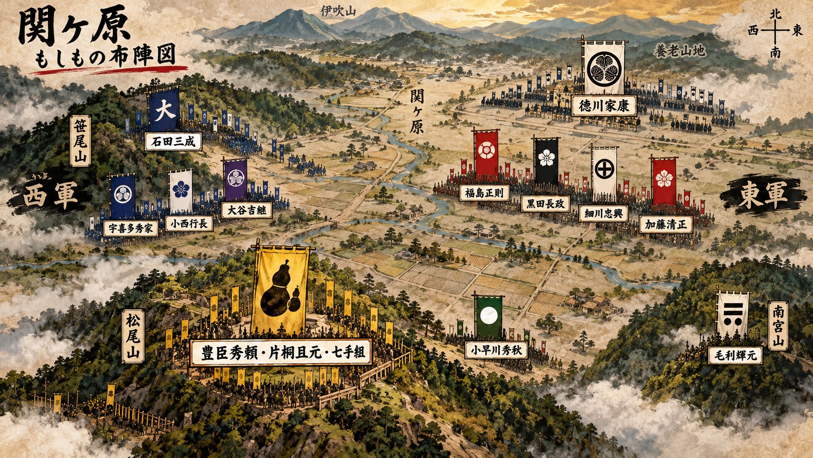 秀頼が松尾山に陣取った関ヶ原のもしもの布陣図
