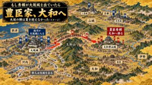 大坂城を出て大和郡山へ移る豊臣家の図（イメージ）