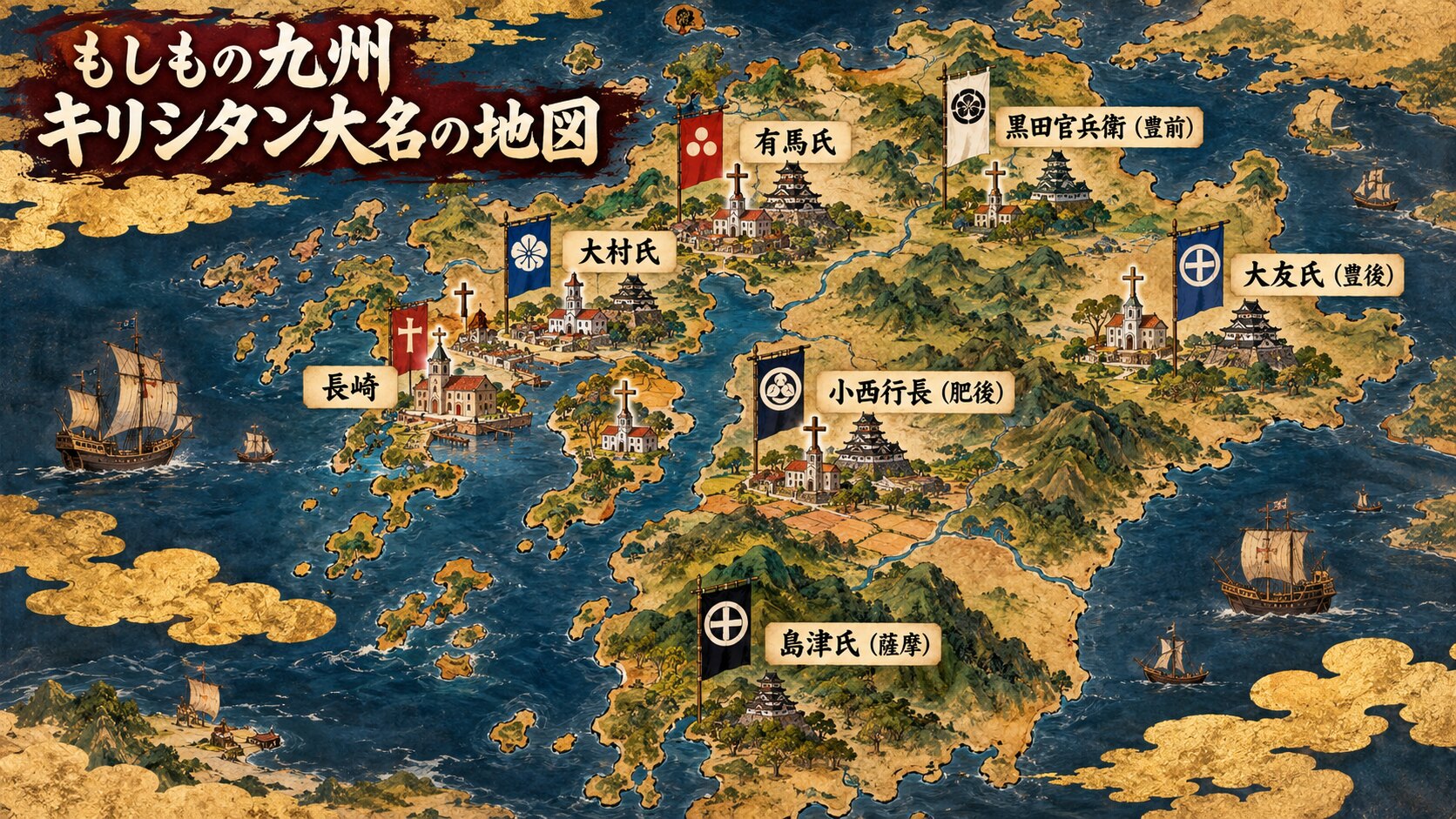 もしもの九州 キリシタン大名の地図