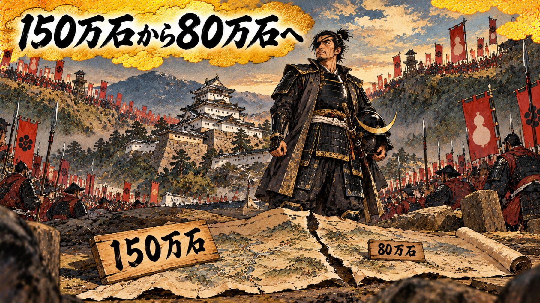 150万石から80万石へ