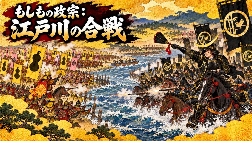 もし伊達政宗が秀吉と戦っていたら：江戸川の合戦（イメージ）