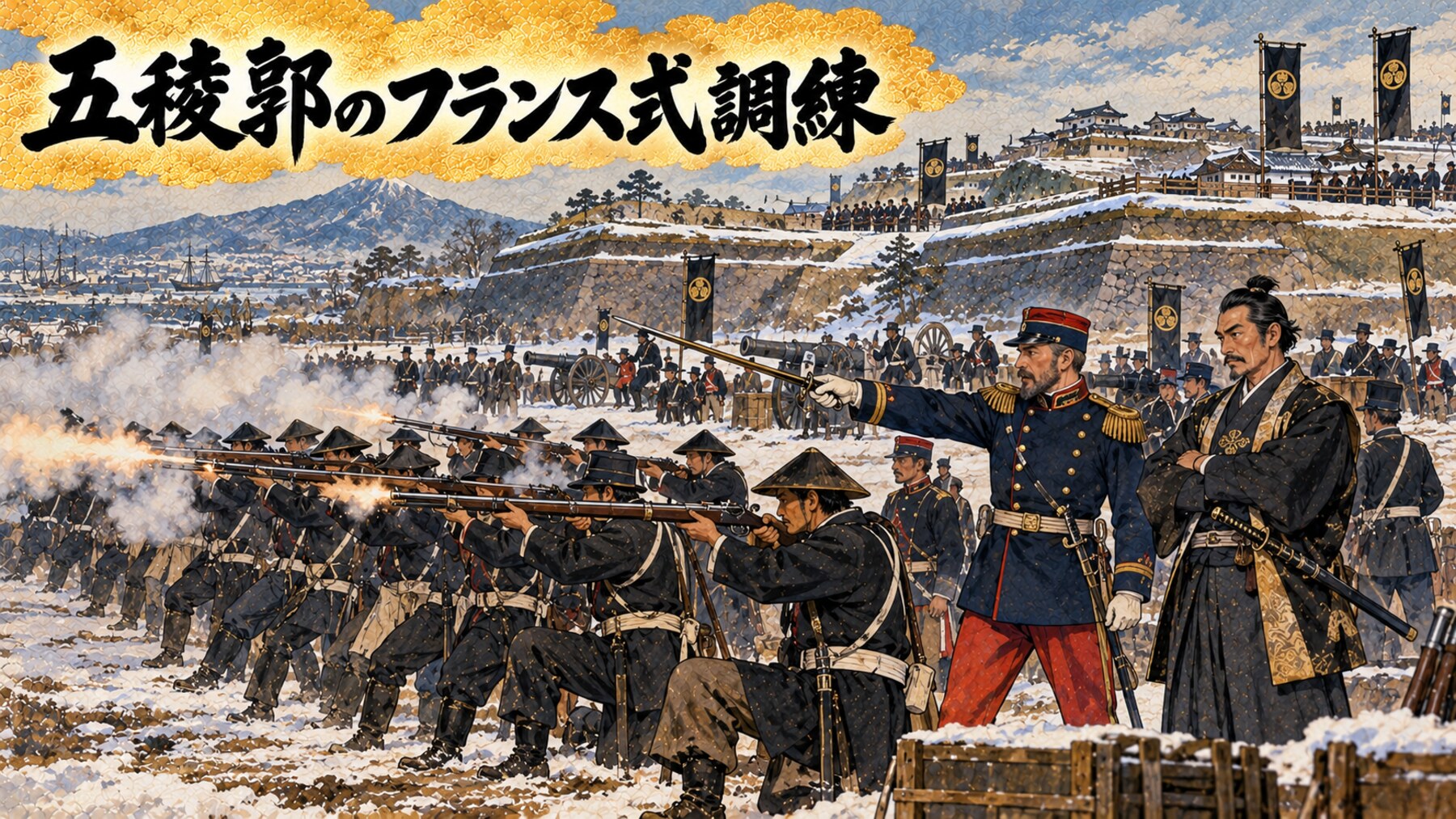 五稜郭のフランス式調練