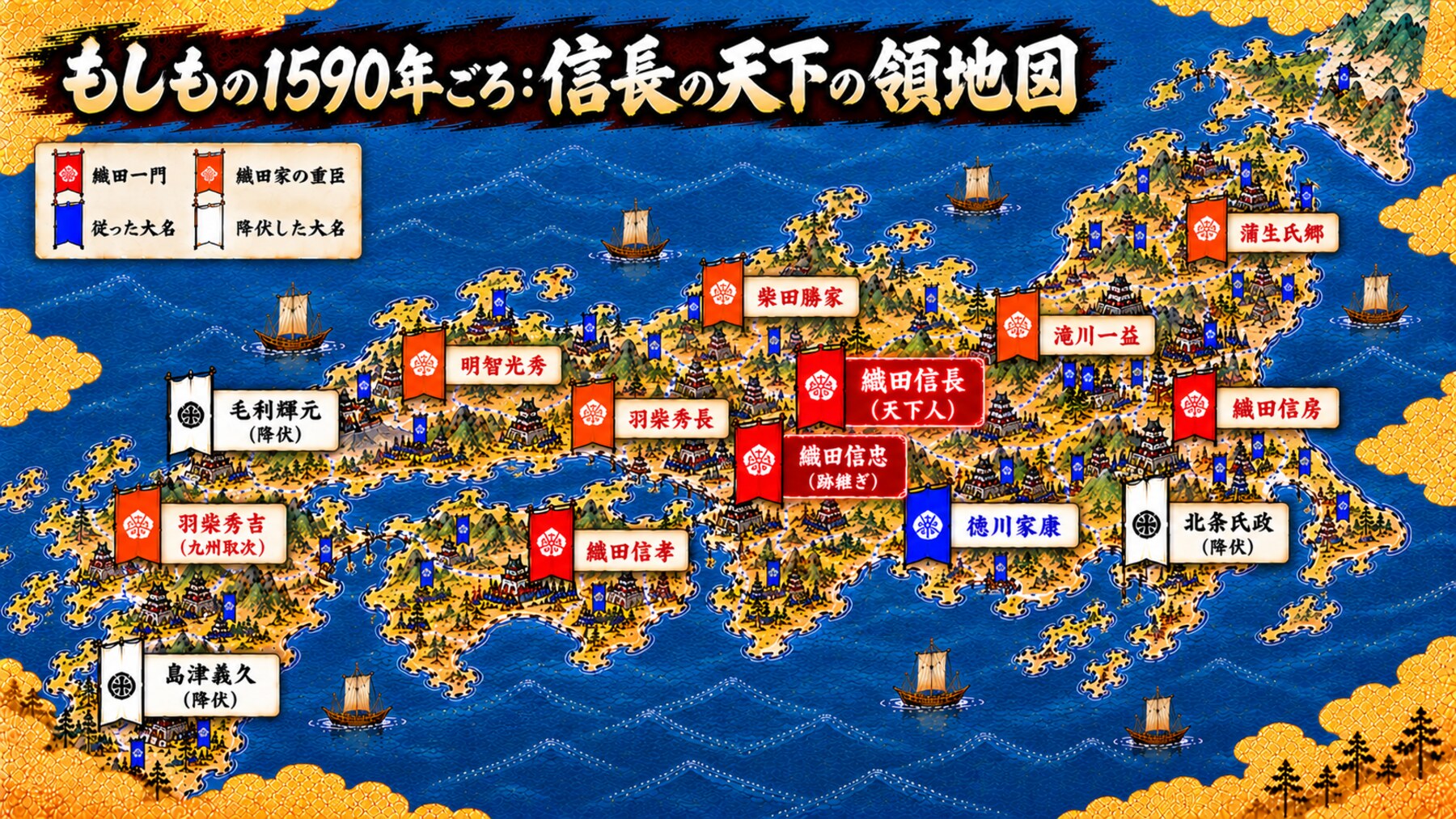 もしもの1590年ごろ 信長の天下の領地図