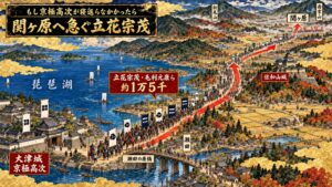 大津から関ヶ原へ急ぐ立花宗茂・毛利元康の軍（イメージ）